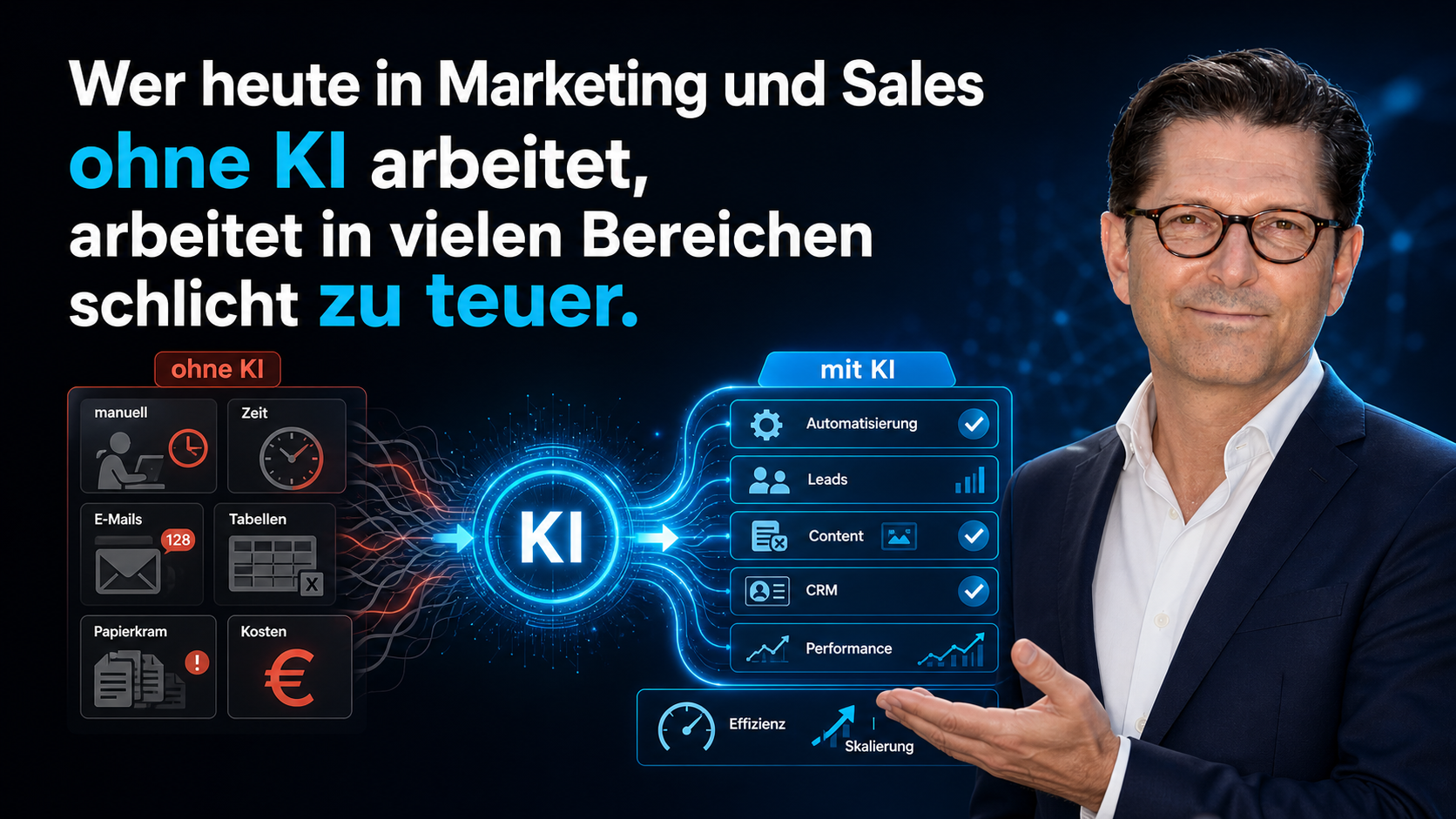 Theo Heuss Infografik: Marketing und Sales mit KI effizienter & kostengünstiger gestalten